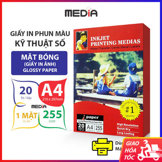 Giấy in ảnh ipaper 1 mặt bóng a4 255gsm 20 tờ, photo paper glossy giấy ảnh giấy in màu
