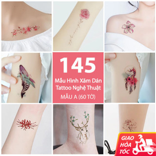  Miếng Dán Hình Xăm Tạm Thời Chống Nước Tattoo Xăm Chữ Hình Dán Xăm Dán Hình Xăm 30 Ngày Mẫu A 