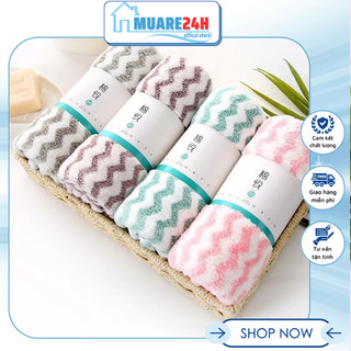 Khăn mặt lông cừu kẻ sọc kt 30x50cm