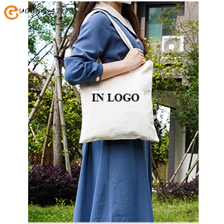 Túi thời trang xách tay vải tote canvas trơn trắng
