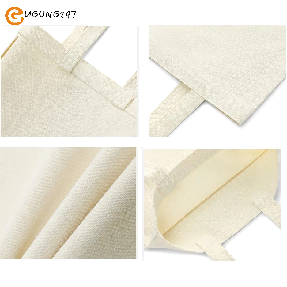 Túi thời trang xách tay vải tote canvas trơn trắng