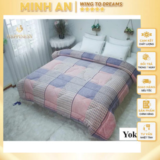 Chăn lông cừu TENSHI YOKO Happiness hàng chính hãng kích thước 2m2*2m4 nặng 4kg với lớp bông micro siêu mềm mại