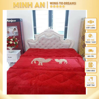 Chăn đắp đại hàn cao cấp 4.5KG MÀU ĐỎ siêu ấm giữ nhiệt tốt