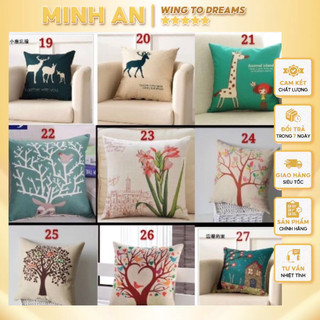 Vỏ gối tựa lưng sofa, vỏ gối tựa vuông 45x45cm