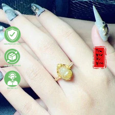 Nhẫn tỳ hưu đá ta tóc vàng bọc vàng10k ☯ hợp ngũ mệnh ☯ may mắn ☯ sức khoẻ tài lộc bình an