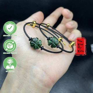 Vòng tay cỏ 4 lá đá sơn thuỷ ☯ vòng tay may mắn ☯ may mắn tài lộc bình an