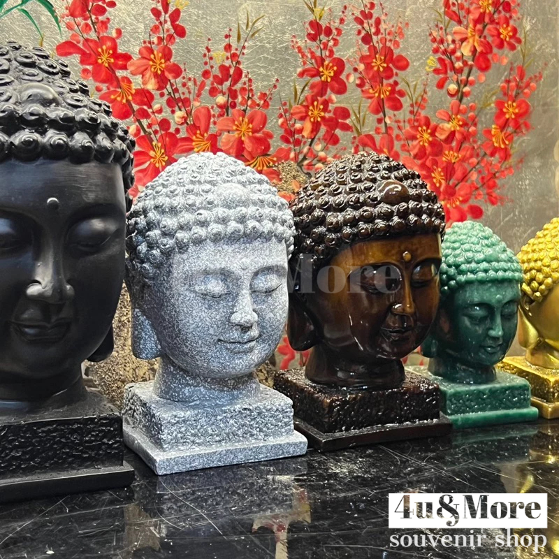 Tượng đá đầu phật Thích Ca Mô Ni phong thuỷ trang trí
