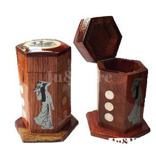 Ống hộp Đựng Tăm Khảm Trai Bằng Gỗ Hương