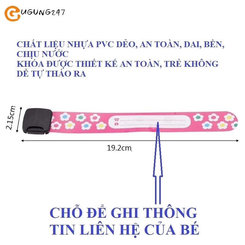 Thẻ tên đeo tay - Vòng đeo tay ghi tên, thông tin trẻ nhỏ đảm bảo an toàn tránh mất lạc