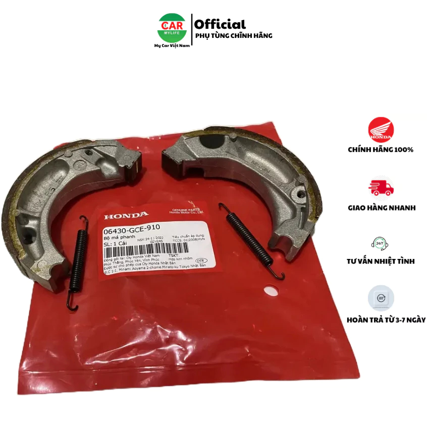 Bộ má phanh HONDA DREAM, WAVE Nhỏ, FUTURE 1. 06430GCE910