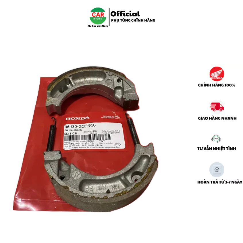 Bộ má phanh HONDA DREAM, WAVE Nhỏ, FUTURE 1. 06430GCE910