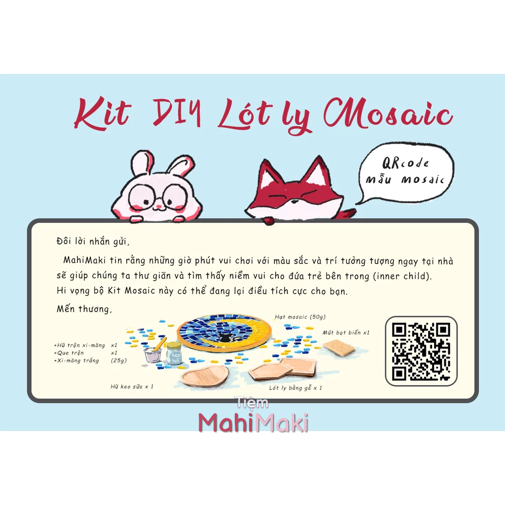 Kit DIY đá khảm mosaic trang trí lót ly, hộp bút giúp giải trí, thư giãn