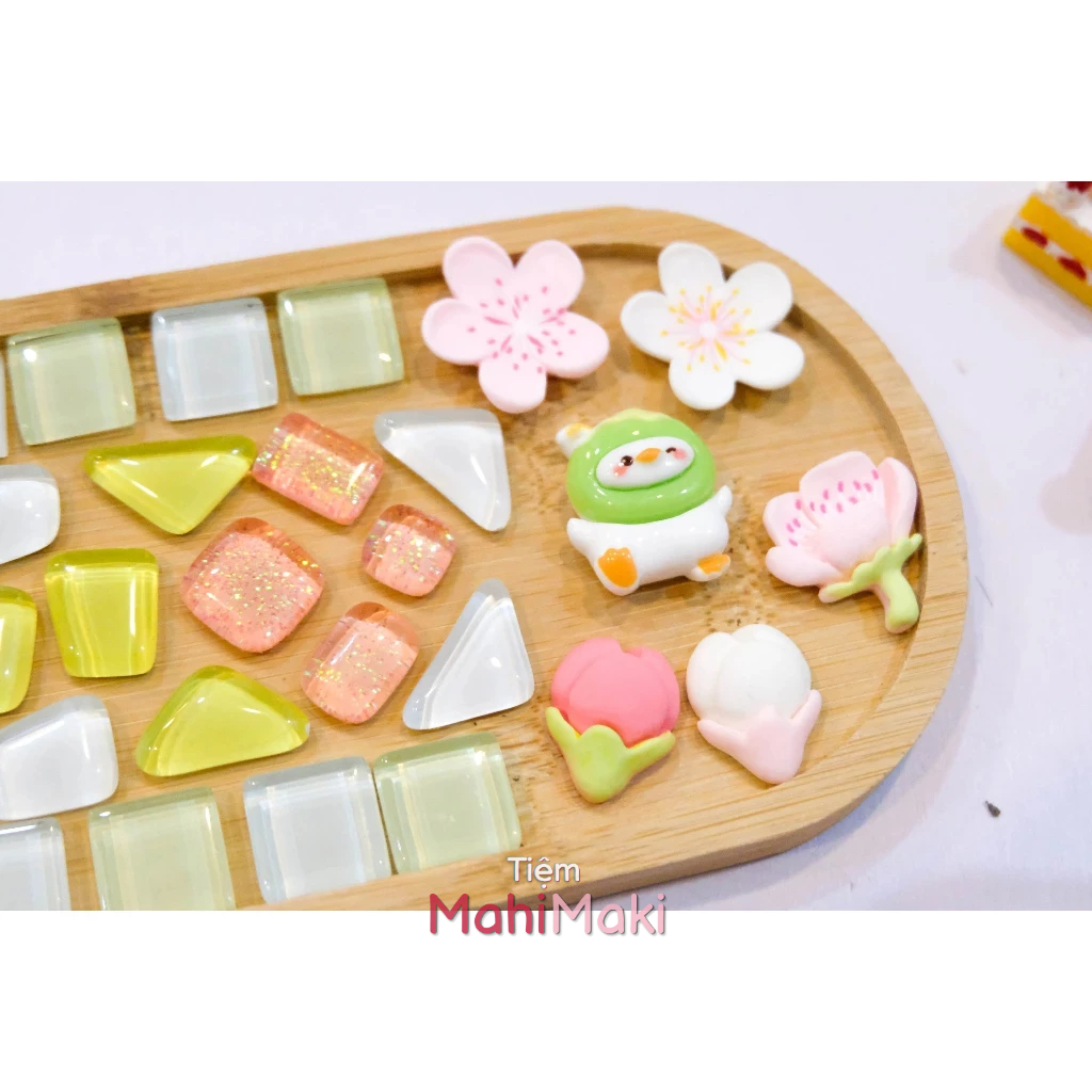Kit DIY đá khảm mosaic trang trí lót ly, hộp bút giúp giải trí, thư giãn