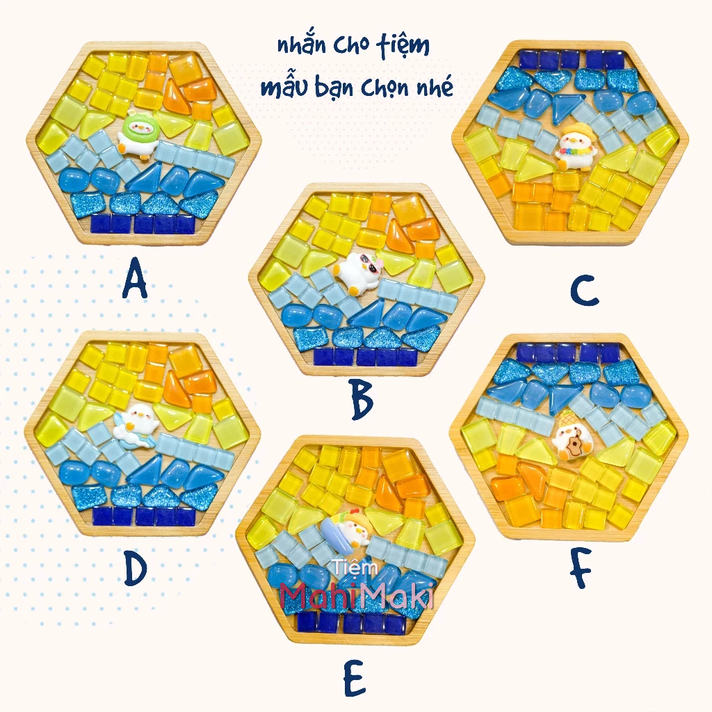 Kit DIY đá khảm mosaic trang trí lót ly, hộp bút giúp giải trí, thư giãn