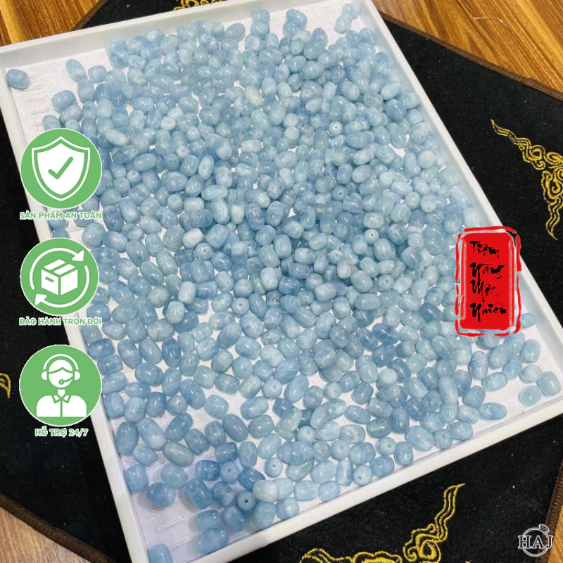 Lu Thống Đá Aqua ☯ Hợp mệnh thuỷ, mộc ☯ Vòng Tay May Mắn ☯ Sức Khoẻ Tài Lộc Bình An