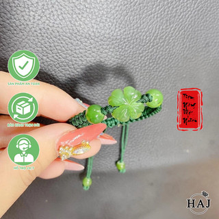 Vòng tay cỏ 4 lá đá ☯ vòng tay may mắn ☯ vòng tay đá phong thuỷ may mắn, tài lộc
