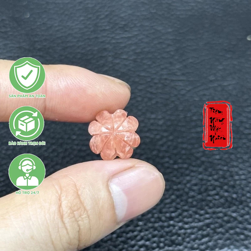 Cỏ 4 Lá đá Đào Hoa Tình Duyên May Mắn ☯ Hợp mệnh hoả, thổ ☯ Hộ Thân, Bình An, Tài Lộc, May Mắn
