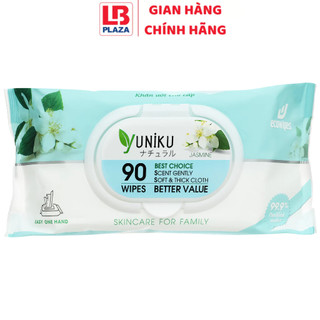 Khăn ướt Yuniku 90 tờ xanh ngọc