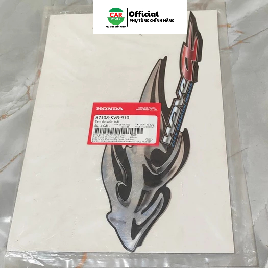 Tem ốp sườn bên trái - Tem bóng HONDA WAVE A100 Cá , Mỏ Neo. 87108KVR910