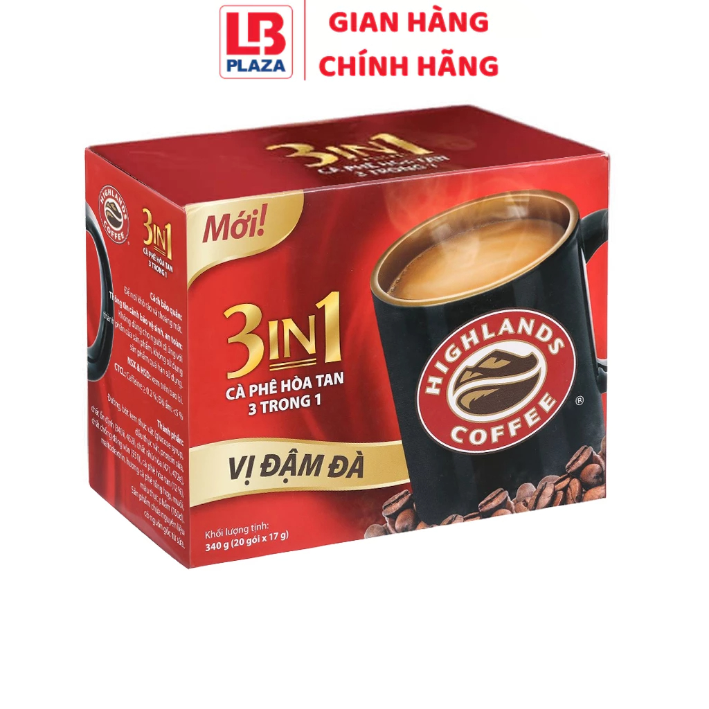 Cafe hòa tan 3in1 Highlands 340g vị đậm đà