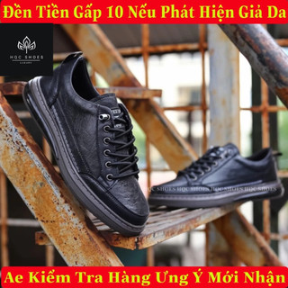 Giày thể thao nam HQC SHOES da bò đế cao su khâu chỉ bảo hành 1 năm GN21