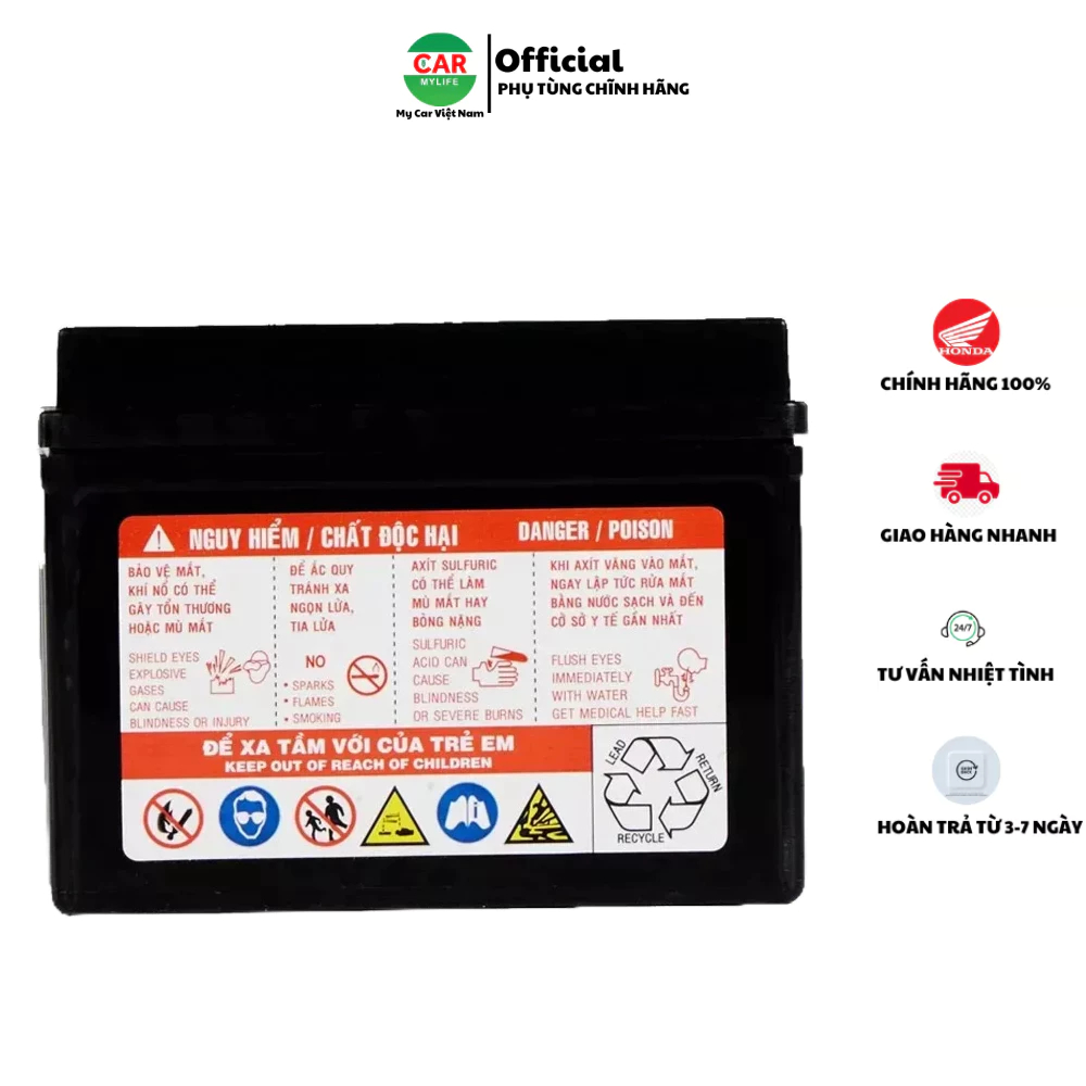 Ắc Quy Xe Máy Đồng Nai 12V - 3.5Ah lắp xe Wave RS , Click, Air Blade ...PTX5L