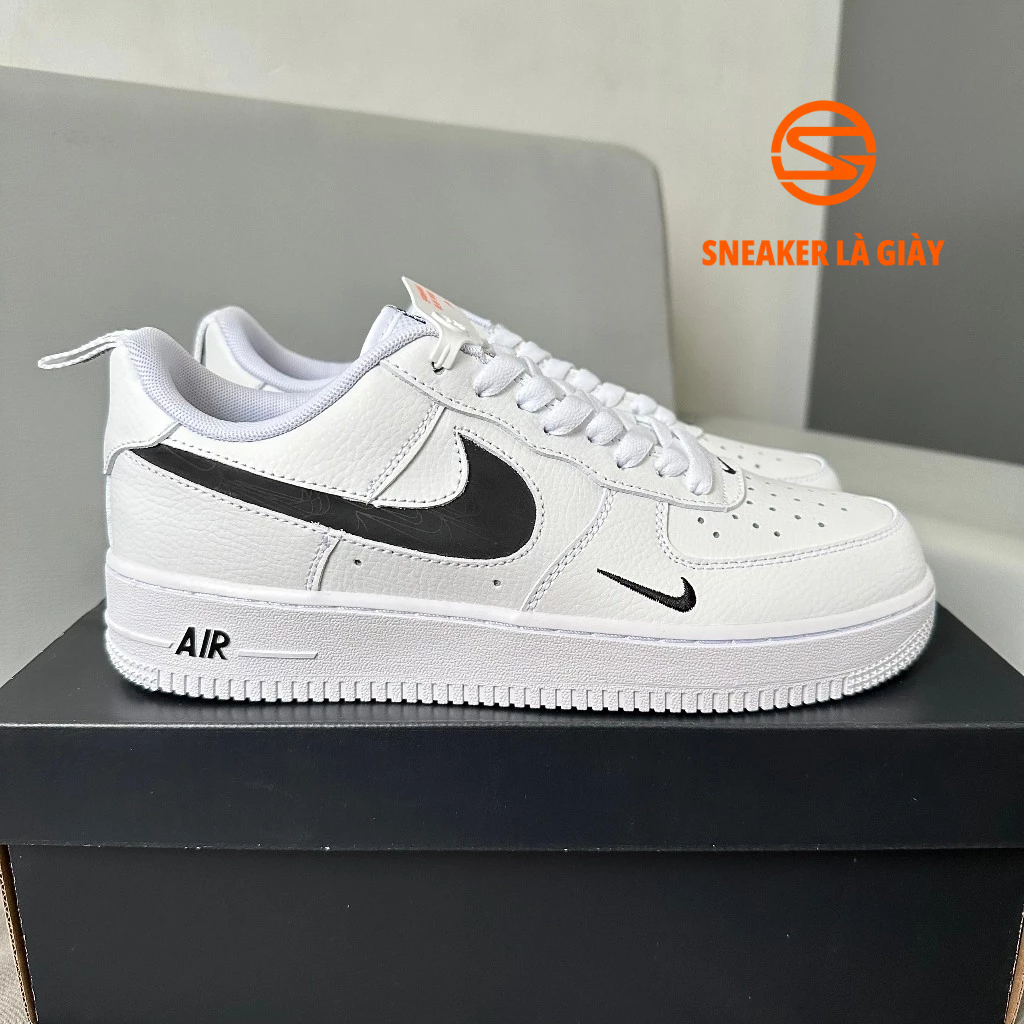 Giày Air Force 1 Low Multi-Etch Swoosh White Black FV1320-100 - Fullbox
