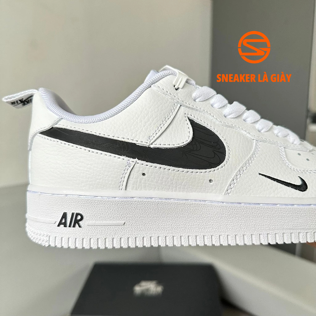 Giày Air Force 1 Low Multi-Etch Swoosh White Black FV1320-100 - Fullbox