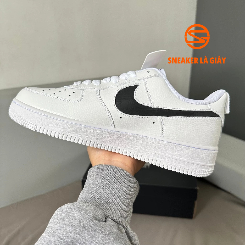 Giày Air Force 1 Low Multi-Etch Swoosh White Black FV1320-100 - Fullbox