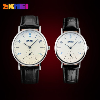 Đồng Hồ Đôi Thời Trang SKMEI 9120 Thiết Kế Tinh Tế, Hiện Đại, Dây Da Mềm - Unisex, Đồng Hồ Nam Nữ Chính Hãng (FULLBOX)