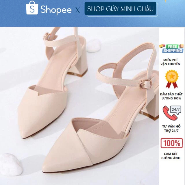 FREESHIP 50K giầy cao gót , sandal đế vuông cao gót 5p mũi nhọn mẫu mới siêu đẹp 109