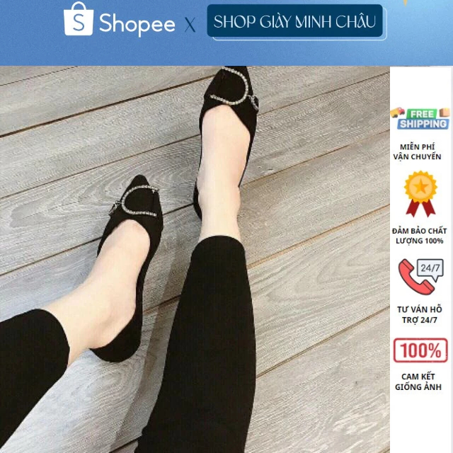Freeship 50K Giày Bệt / Giày Búp Bê Mũi Nhọn Tag Khóa Siêu Xinh 102