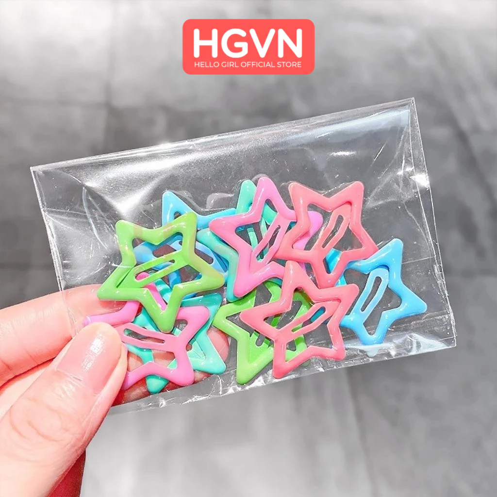 Kẹp Tách Mái Tóc Nhiều Hình Ngôi Sao Năm Cánh Giọt Nước HGVN Nhiều Màu Pastel Dễ Thương Cho Nữ 2023