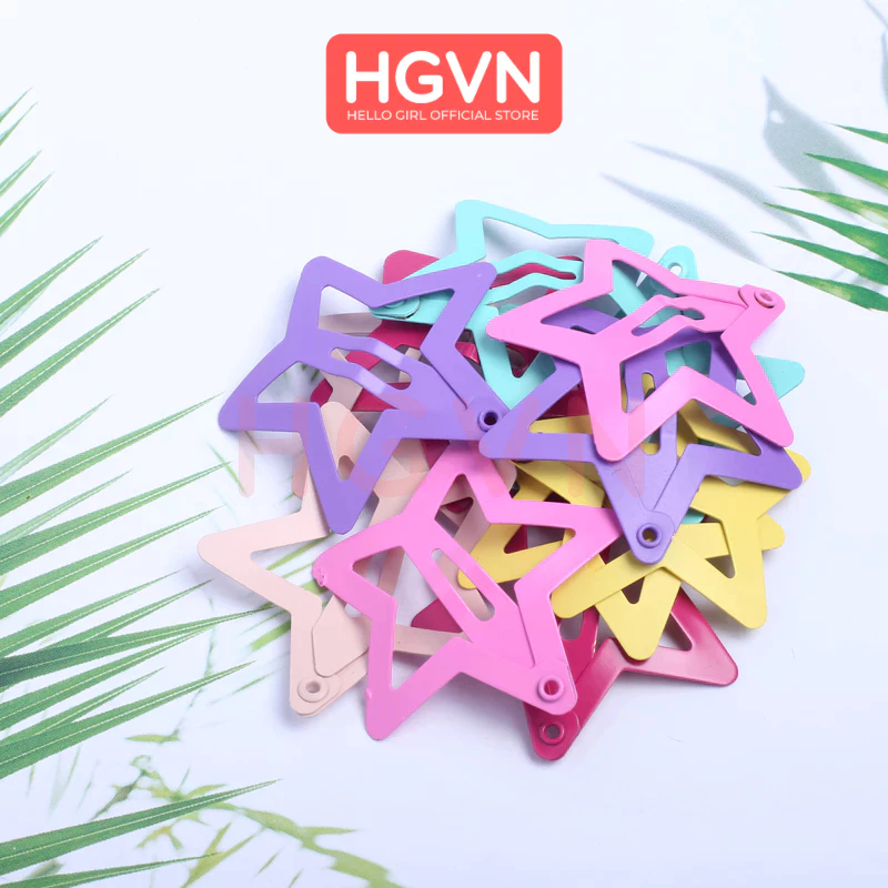 Kẹp Tách Mái Tóc Nhiều Hình Ngôi Sao Năm Cánh Giọt Nước HGVN Nhiều Màu Pastel Dễ Thương Cho Nữ 2023