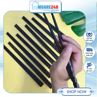 Vỉ 10 đôi đũa phíp nhựa đen kháng khuẩn