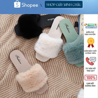 Dép nữ dép lông vũ đế dẻo siêu êm FREE SHIP 4 màu cực xinh 110