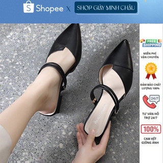  FREESHIP 50K Sandal nữ đế bệt mũi nhọn 2 quai ngang đi 2 kiểu 102 