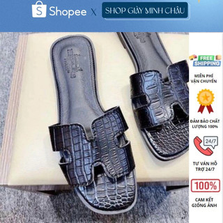 Freeship 50k dép lê / dép nữ chữ h da rắn siêu hot kèm clip 104