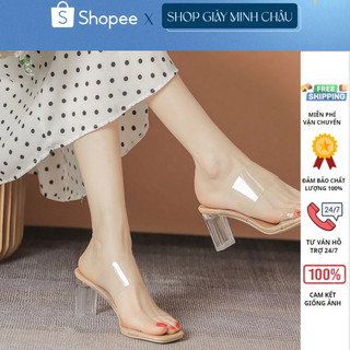  Dép guốc nữ cao gót 7p gót trong cực đẹp 102 