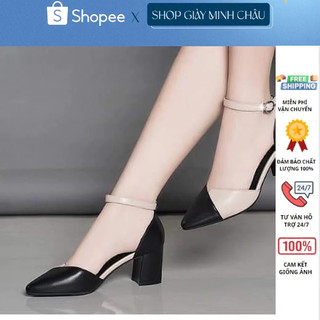 FREESHIP 50K Giày Sandal nữ cao gót vuông 5p phối màu siêu đẹp kèm clip 109