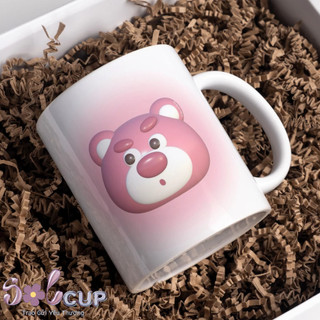 Cốc Sứ In Hình Gấu Dâu Lotso dễ thương (In Hình Tùy Chọn)  - Cốc Uống Nước Có Quai Dung Tích 400ml