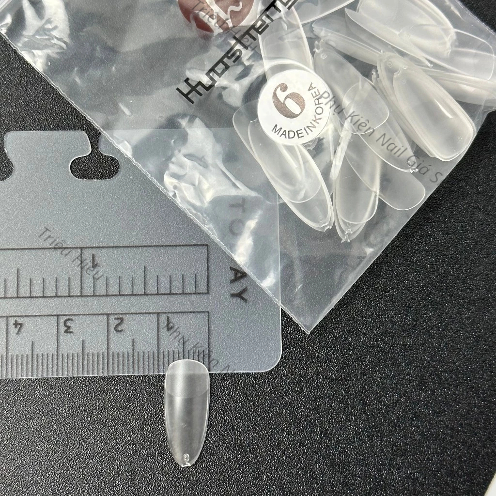 Móng úp lẻ size nhám nhọn bầu trong túi 50 móng