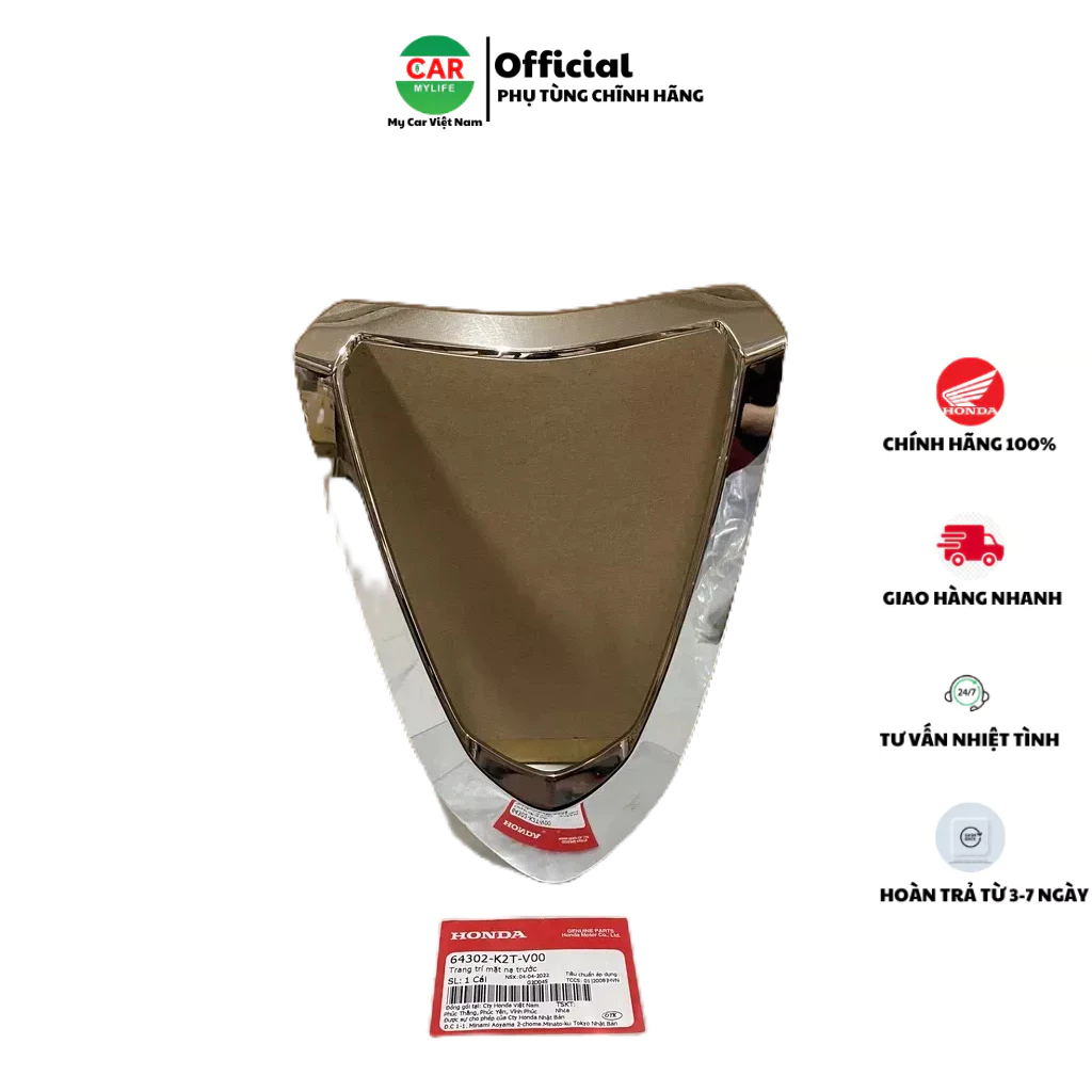 Trang trí mặt nạ trước - viền chữ V mặt nạ HONDA LEAD 125 năm 2022-2023. 64302K2TV00