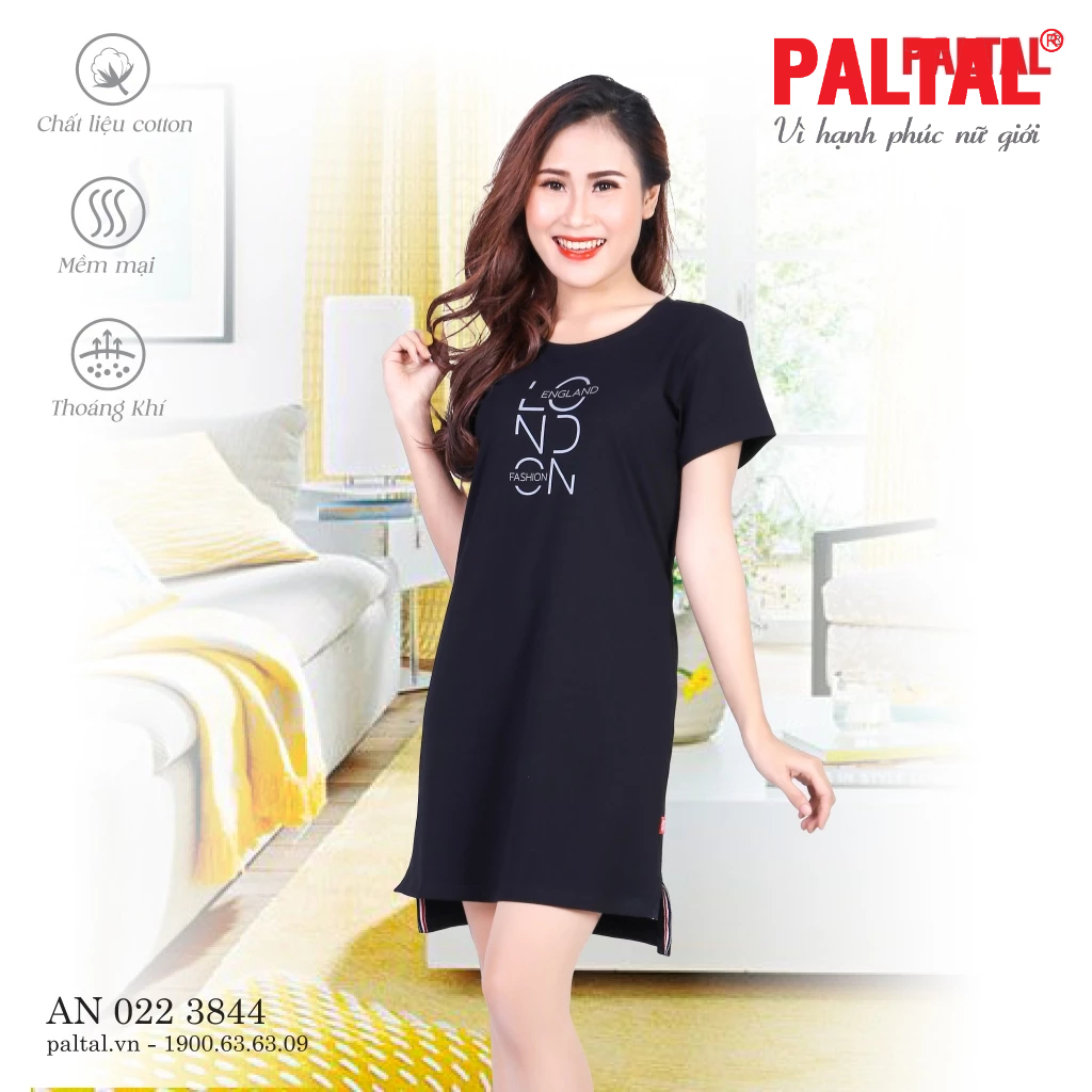 Váy đầm ngủ đẹp cao cấp tay ngắn cotton 022p 3844