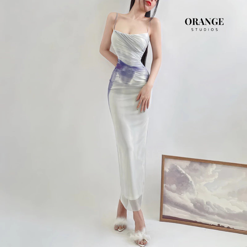 HÌNH THẬT - Chalcedony Dress - Đầm Thiết Kế Nhún Eo Chất Liệu Vải Lưới Cao Cấp