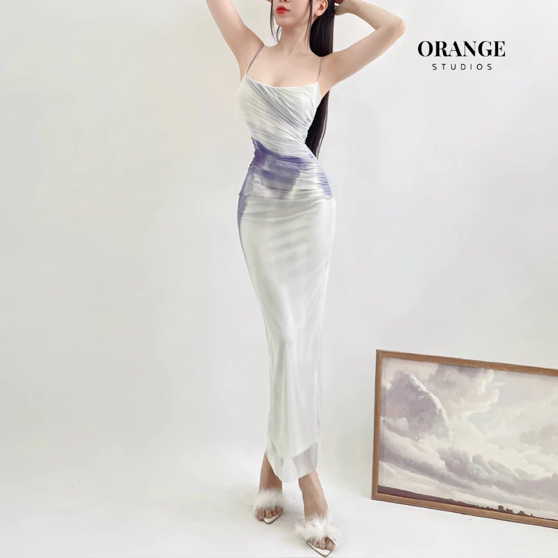 HÌNH THẬT - Chalcedony Dress - Đầm Thiết Kế Nhún Eo Chất Liệu Vải Lưới Cao Cấp