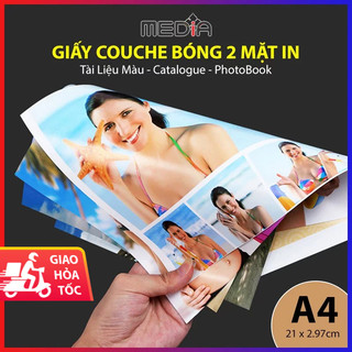 Giấy In Phun Màu Media A4 Couche Bóng 2 Mặt In, Giấy In Màu 140/160/240/260/300gsm Giấy In Ảnh 50 Tờ