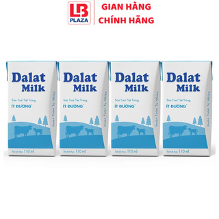 Sữa tươi TT Dalat Milk 110ml*4 ít đường