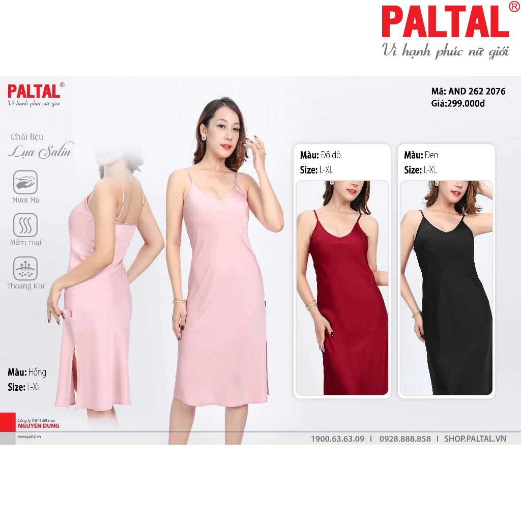 Váy ngủ dây cao cấp lụa nhung 262p 2076 duyên dáng và sang trọng