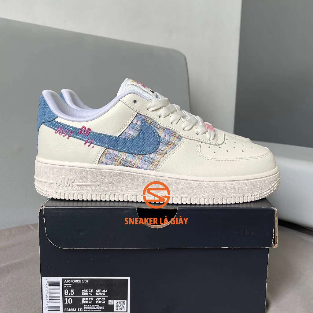 Giày Air Force 1 Low Just Do It Denim Swooshes   - BẢN CAO CẤP FULLBOX